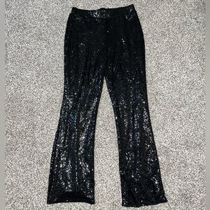 Black sequined pants